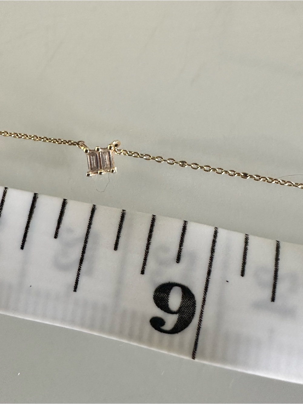 Dana Rebecca Designs Gold Chain Necklace with Baguette Crystal - Picture 4 of 7